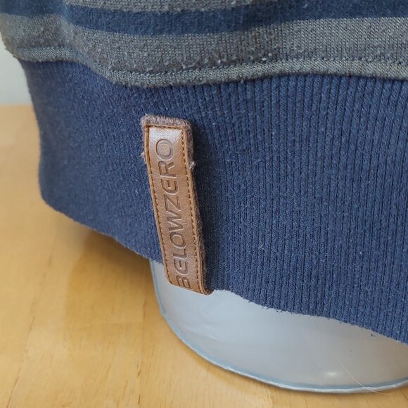 Men's BELOWZERO Switzerland Hooded Striped Sweatshirt Leather Accents Size XL - Picture 8 of 13